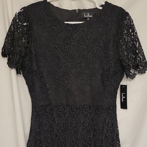 Lulu's Black Lace Midi Dress